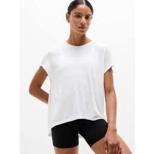 ATHLETA Women’s White Short Sleeve With Ease Tee Shirt Size XL